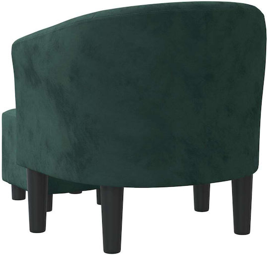 cu Puf Catifelat Dark Green 70x56x68cm