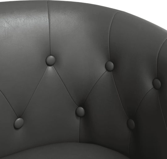 Sessel mit Fußhocker aus Kunstleder Grey 70x56x68cm