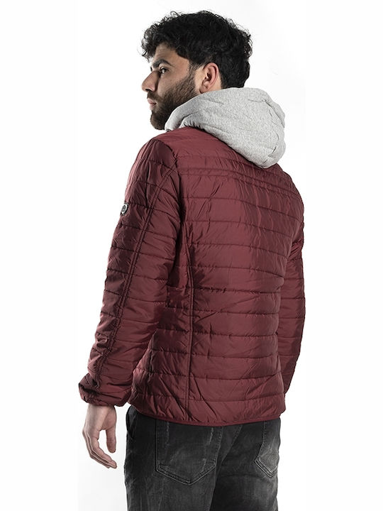 Me Herren Winter Jacke Puffer Μπορντό.