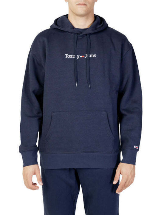 Tommy Hilfiger Herren Sweatshirt mit Kapuze und Taschen Blau