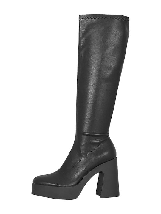 Corina Leather High Heel Women's Boots Black