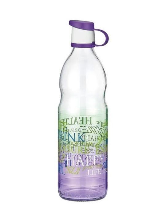 Viosarp Bottle Water Glass with Screw Cap Transparent