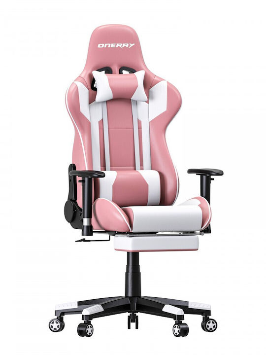 Oneray D0921F Gaming Stuhl mit Fußstütze Rosa