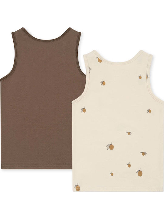 Konges Slojd Kids' Set with Undershirts Sleeveless Lemon/Shitake 2pcs