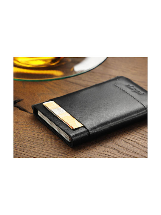 Δερμάτινο Ανδρικό Πορτοφόλι Καρτών με RFID Μαύρο
