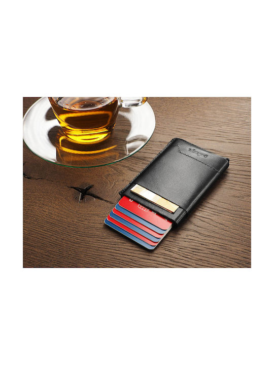 Δερμάτινο Ανδρικό Πορτοφόλι Καρτών με RFID Μαύρο