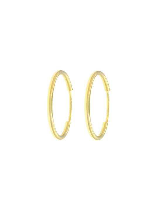 Q-Jewellery Men's Earrings Hoops made of Silver Gold Plated with Stones