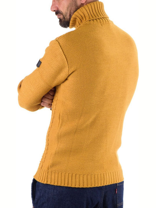 Tailor Made Knitwear Pulover Bărbătesc cu Mânecă Lungă Galben