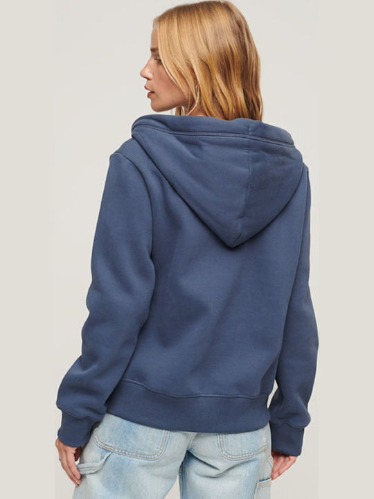 Women's Sweatshirt Jacket Hooded Blue