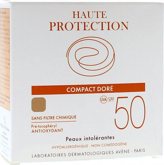 Eau Thermale Avène Haute Protection Компактна Минерална Водоустойчива Слънцезащитна Пудра За Лице SPF50 С Оцветен Dore 10гр