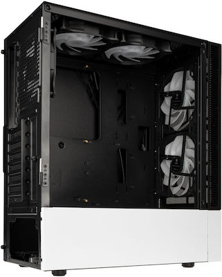 Kolink Observatory MX Mesh ARGB Gaming Midi Tower Computer Case with Window Panel Black / White