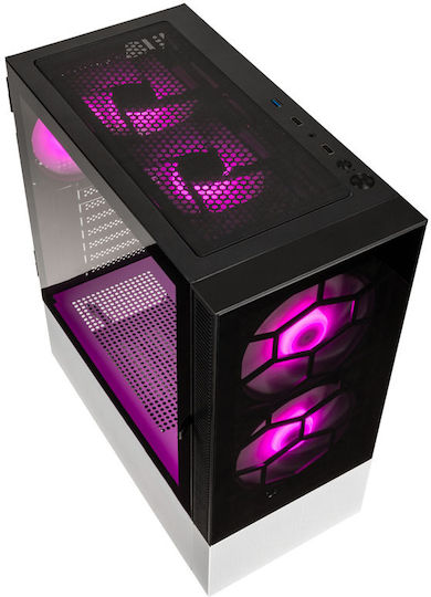 Kolink Observatory MX Glass ARGB Gaming Midi Tower Computer Case with Side Window Black / White