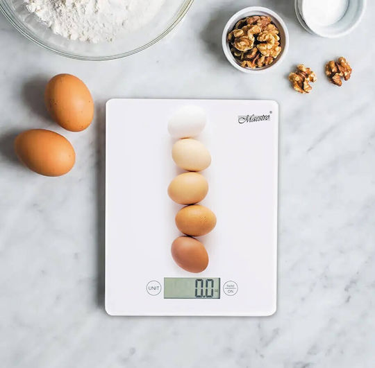 Maestro Ψηφιακή Ζυγαριά Κουζίνας έως 5kg Λευκή