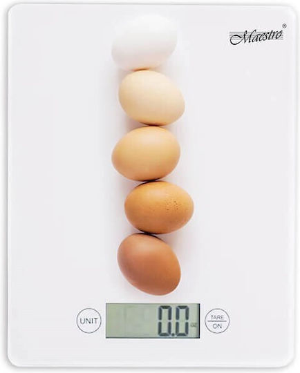 Maestro Ψηφιακή Ζυγαριά Κουζίνας έως 5kg Λευκή
