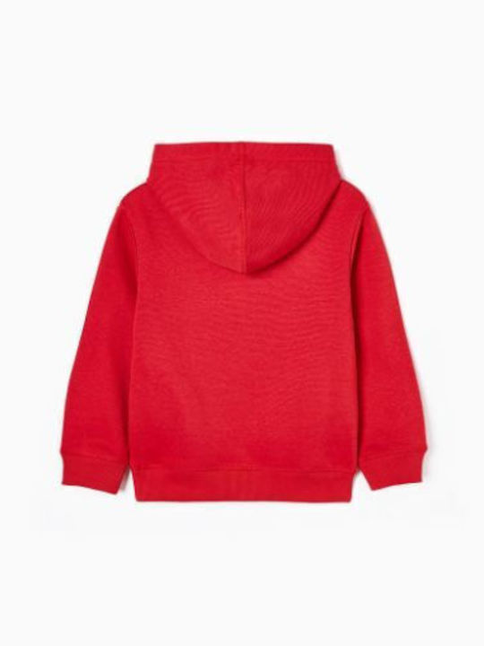 Zippy Kids Sweatshirt with Hood and Pocket Red