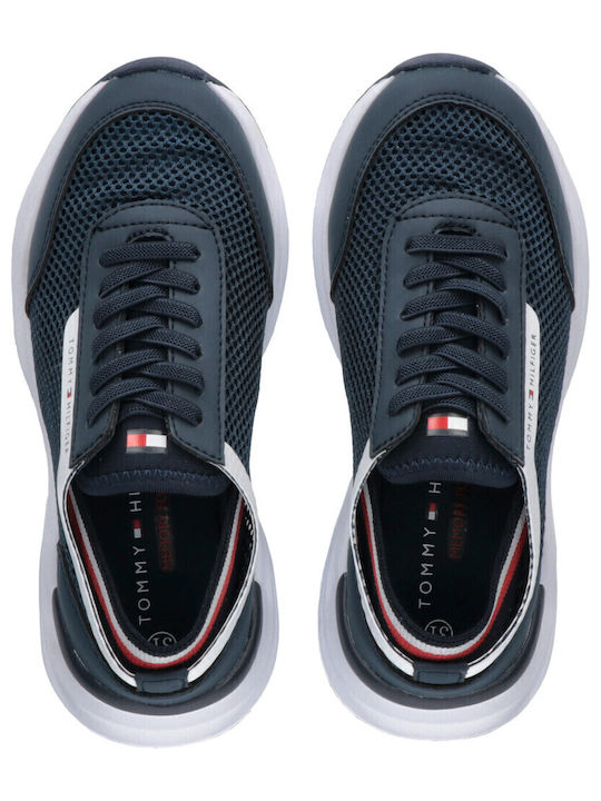 Cut Lace-up Kids Sneakers Anatomic Blue
