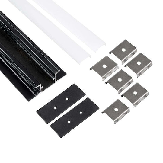 GloboStar Hanging Aluminum Profile for LED Strip with Opal Cover 300cm