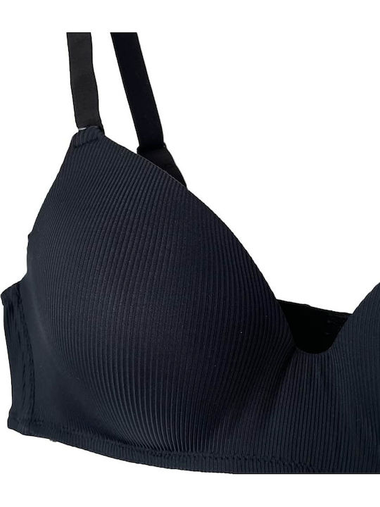 Black Bra with Light Padding without Underwire