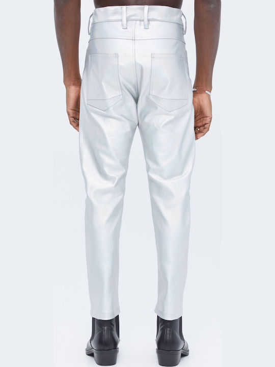 Herren Jeanshose Gekürzt Elastisch mit Slim Passform Silver