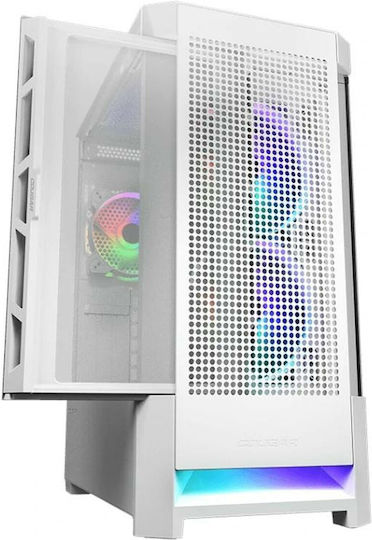 Cougar Airface RGB Gaming Midi Tower Computer Case with Side Window White