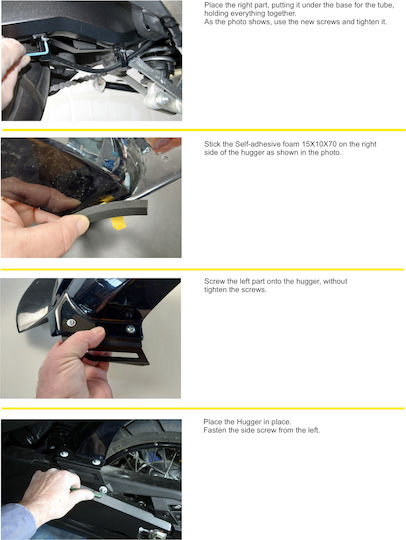 C-Racer Πίσω Φτερό Πίσω Τροχού Μοτοσυκλέτας για Honda X-ADV 750 Μαύρο