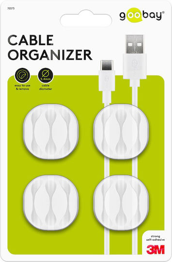 Goobay 70373 Cable Clips 4pcs White