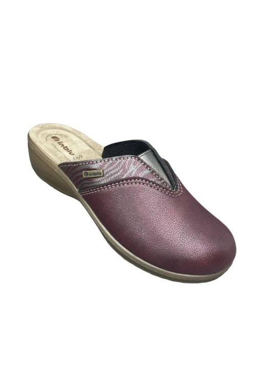 Inblu Winter Women's Slippers in Burgundy color