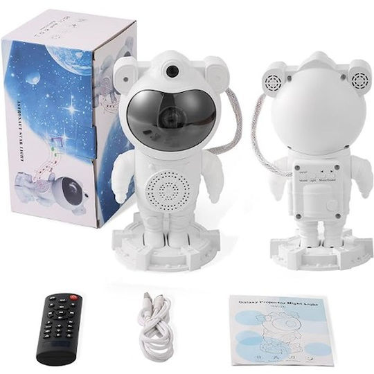 Factory Led Παιδικό Φωτιστικό Projector με Προβολή Αστεριών Λευκό