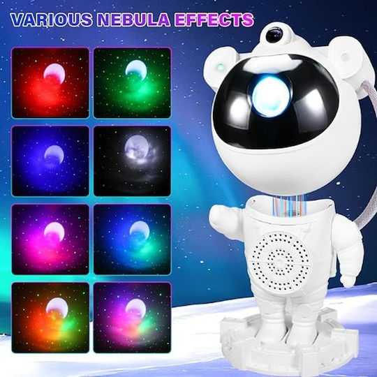 Factory Led Παιδικό Φωτιστικό Projector με Προβολή Αστεριών Λευκό