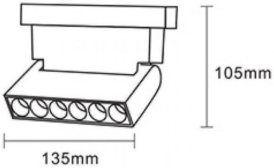 Interlight Commercial Linear LED Ceiling Light 6W Natural White