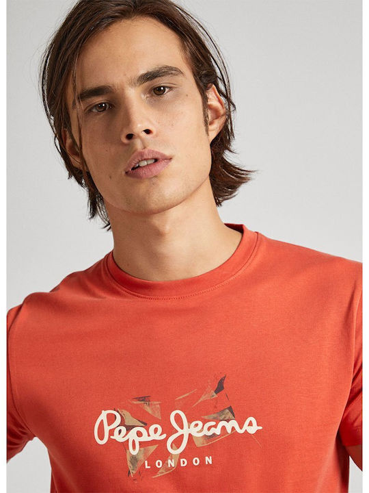 Pepe Jeans Herren T-Shirt Kurzarm Orange