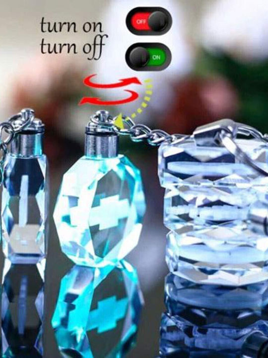 Schlüsselanhänger Glas mit LED Transparent