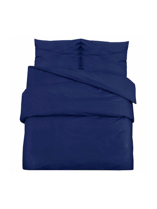 vidaXL Duvet Cover Set Single with Pillowcase 140x200 Sc. Blue