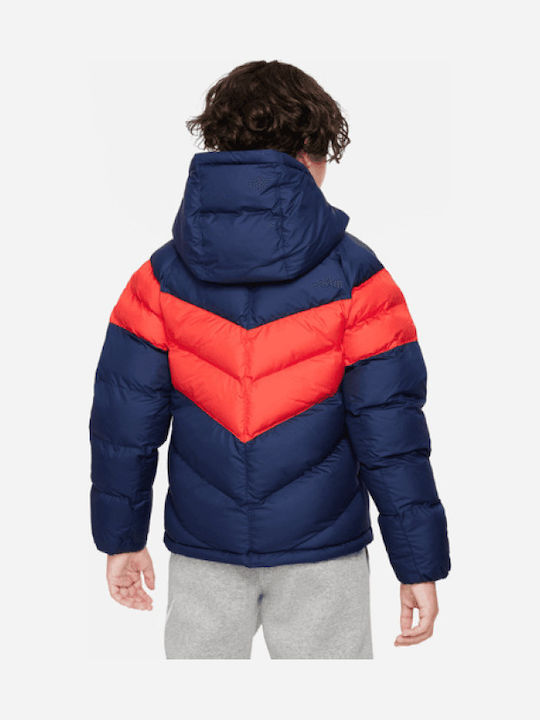 Kids' Sports Jacket with Hood Navy Blue Sportswear