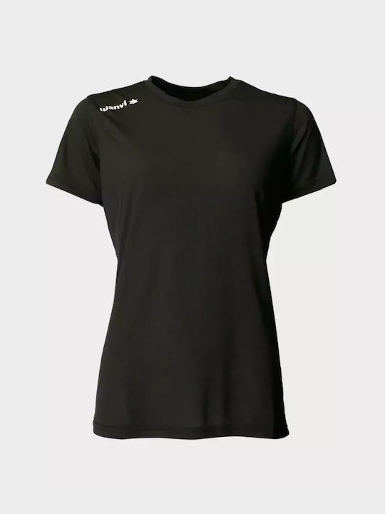 Luanvi Damen Sport T-Shirt Schnell trocknend mit Durchsichtigkeit Polka Dot Schwarz