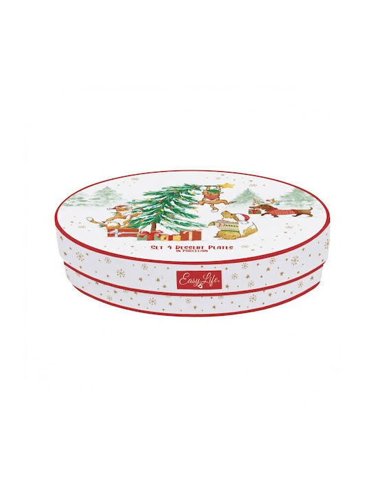 Easy-Life Set Christmas Plates Porcelain 4pcs