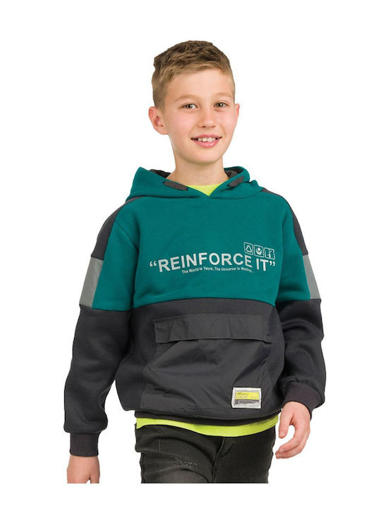 Energiers Kinder Sweatshirt mit Kapuze und Taschen Ανθρακί.