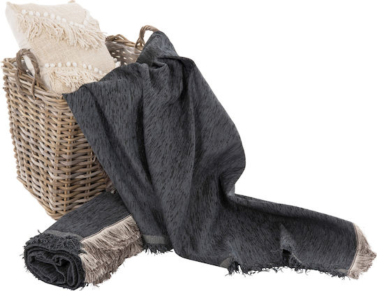 HomeMarkt Dreamtopia Armchair Throw Chenille 178x178cm Dark Blue
