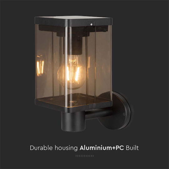 V-TAC Wall Mounted Solar Light 1.8W 100lm Warm White 3000K with Motion Sensor IP54 12cmx18.5cmx26cmcm