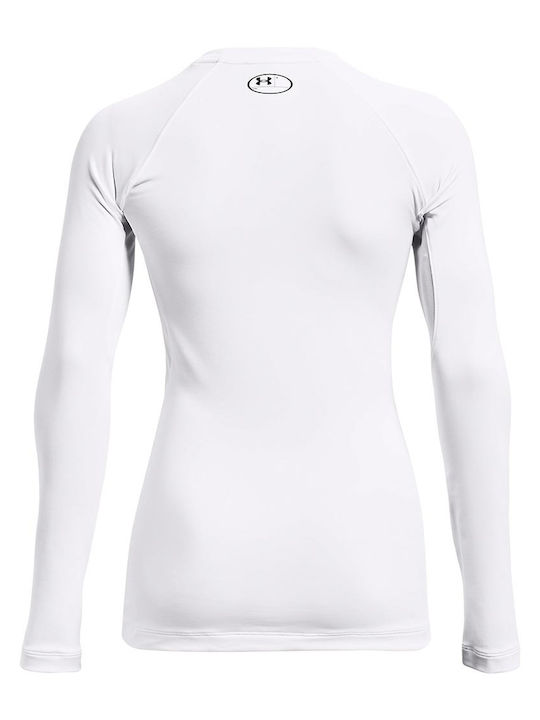 Coldgear Authentics Crew Γυναικεία Μπλούζα Μακρυμάνικη Λευκή