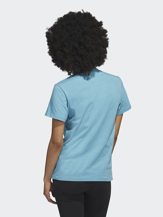 Adidas Bluză Sportivă pentru Femei Mâneci scurte Albastru deschis