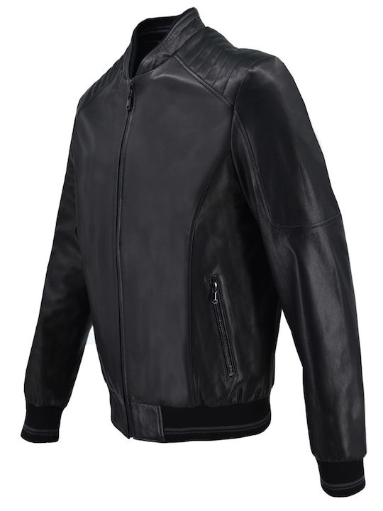 Δερμάτινα 100 Men's Winter Leather Jacket Black (Black)