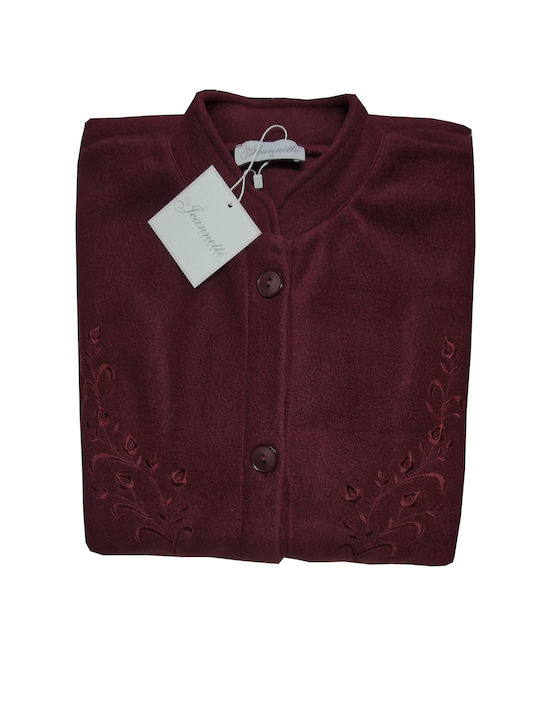 Jeannette Lingerie De iarnă Pentru Femei Fleece Halat Burgundy