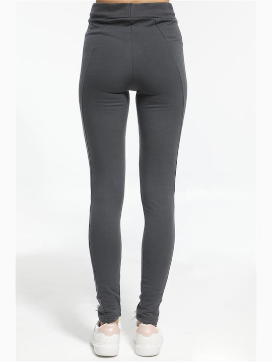 Paco & Co Frauen Lang Leggings Hochgeschnitten Gray