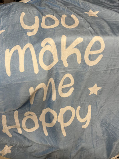 Nef-Nef Homeware Одеяло Детски пелени за пелени Happy Синьо Light Blue 75x110см.