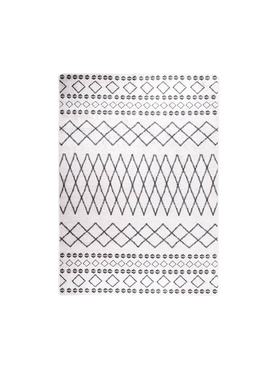 vidaXL Rug Rectangular Black and White