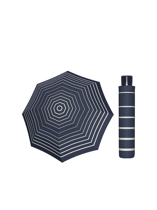 Doppler Winddicht Regenschirm Kompakt Μπλέ ριγέ