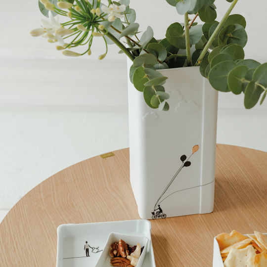 Raeder Decorative Vase Rain White 12x12x25cm
