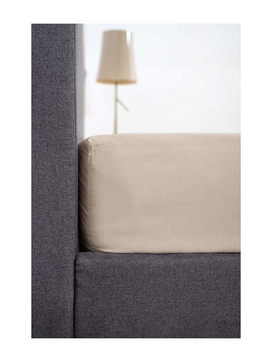 Biokarpet Σεντόνι Home View Λάστιχο Ecru-μονό 120x200cm +35cm