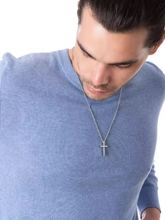 Oxzen Men's Cross from Steel with Chain